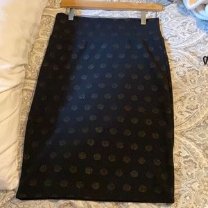 Cassie skirt-black with faint hold polka dots
